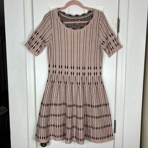 Taylor Stretch Knit Fit & Flare Sweater Dress Sz L